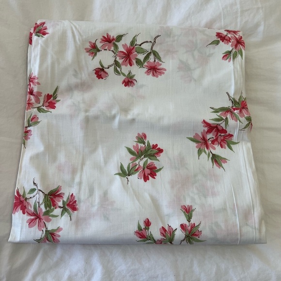 Vintage PENNEYS | Double Flat Sheet | Percale Pink Floral Excellent - Picture 1 of 5